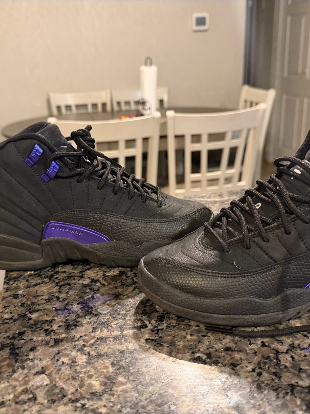 Jordan Kids Black and Purple Mid-Top Sneakers